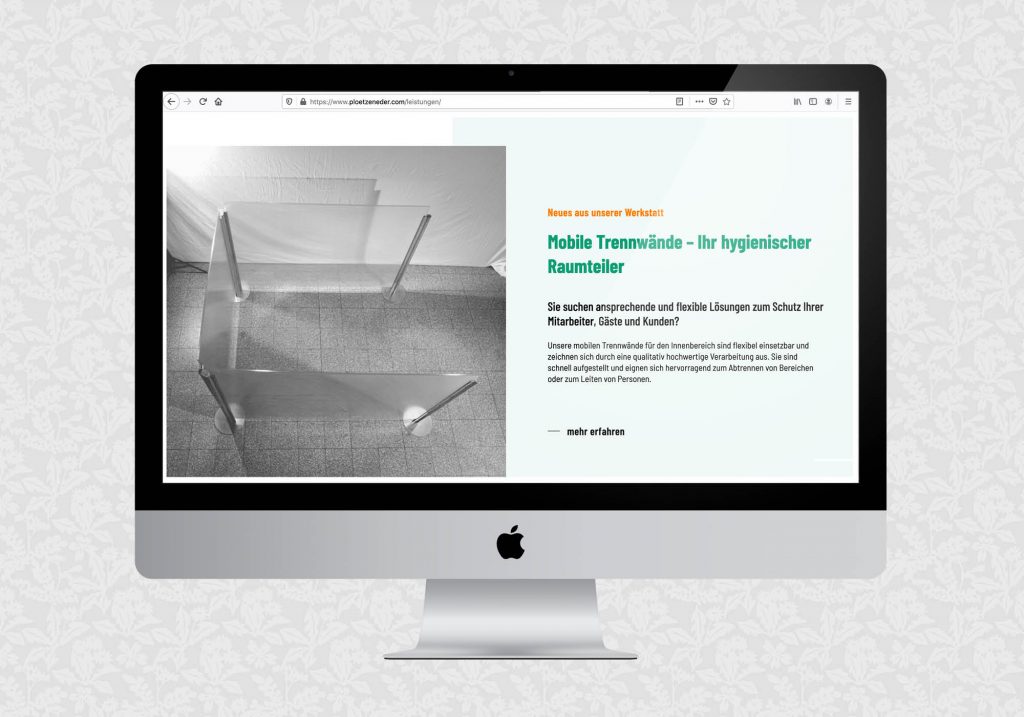 Website für die Plötzeneder GmbH | © fein fein