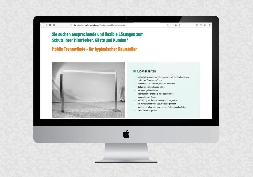 Website für die Plötzeneder GmbH | © fein fein