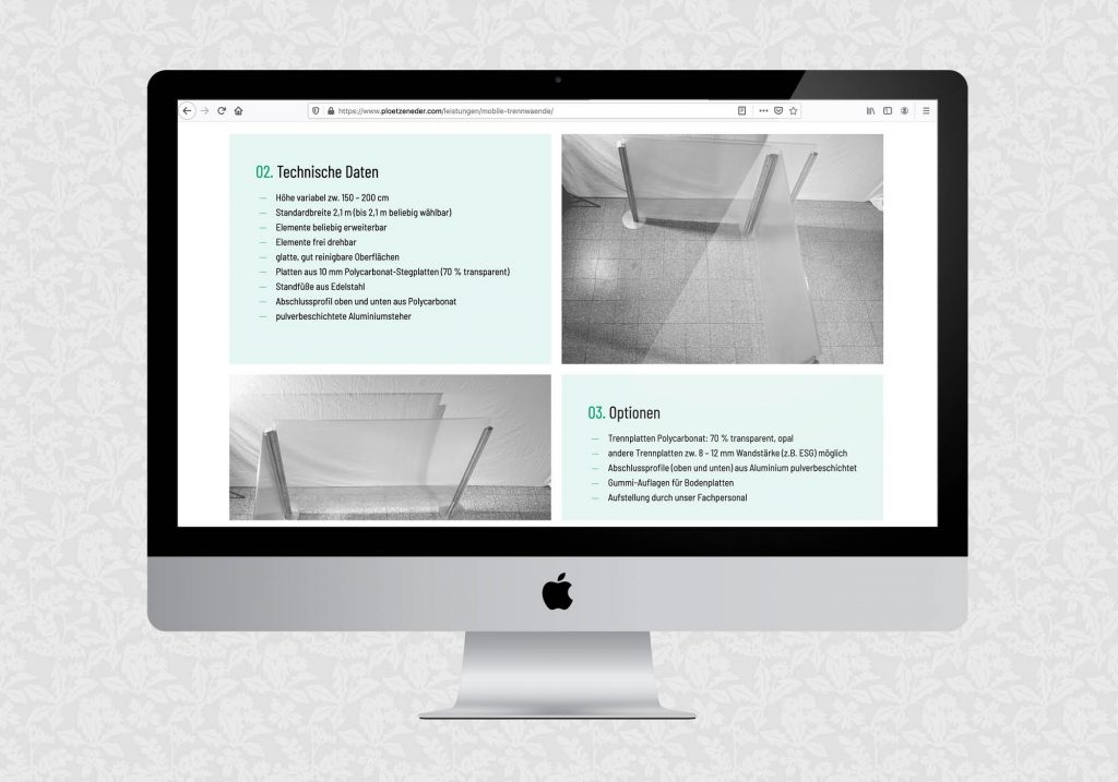 Website für die Plötzeneder GmbH | © fein fein