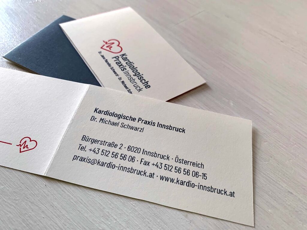 Logo und Drucksorten für die Kardiologische Praxis Innsbruck | © fein fein