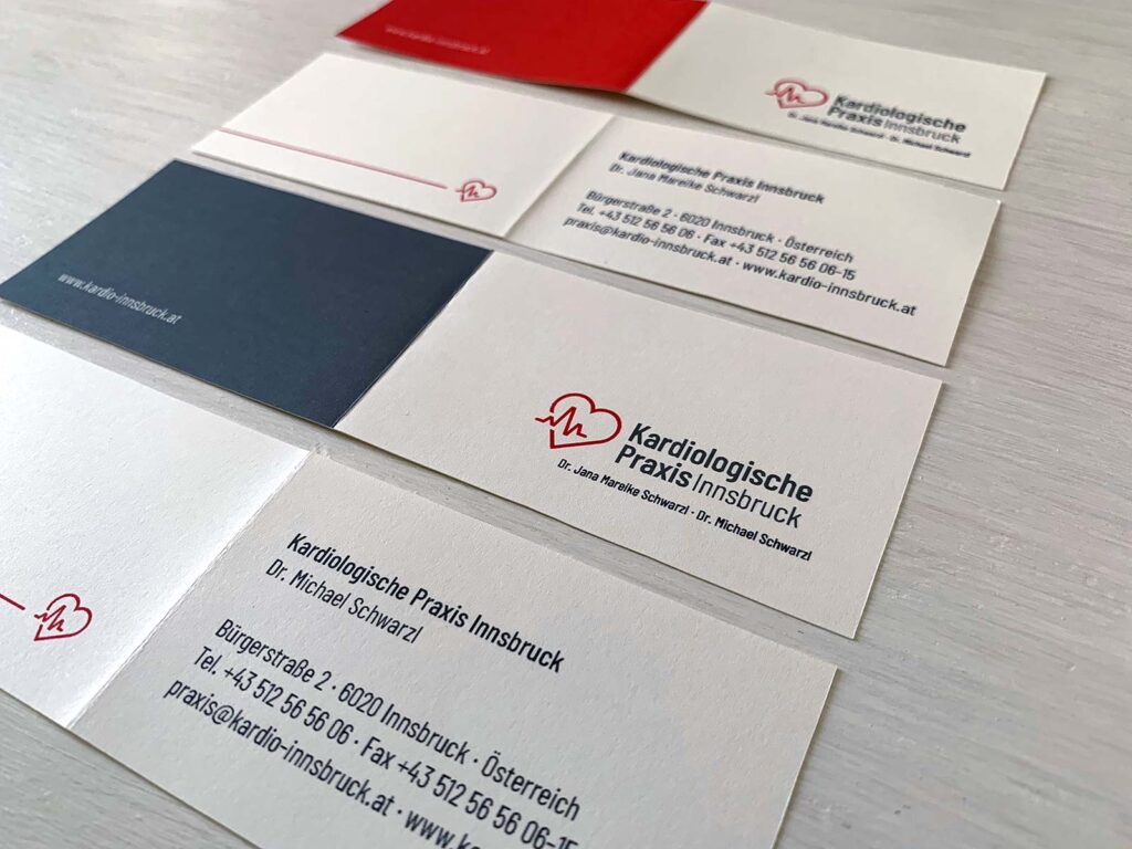 Logo und Drucksorten für die Kardiologische Praxis Innsbruck | © fein fein