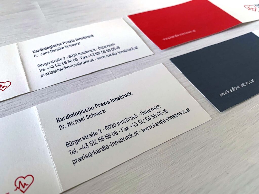 Logo und Drucksorten für die Kardiologische Praxis Innsbruck | © fein fein