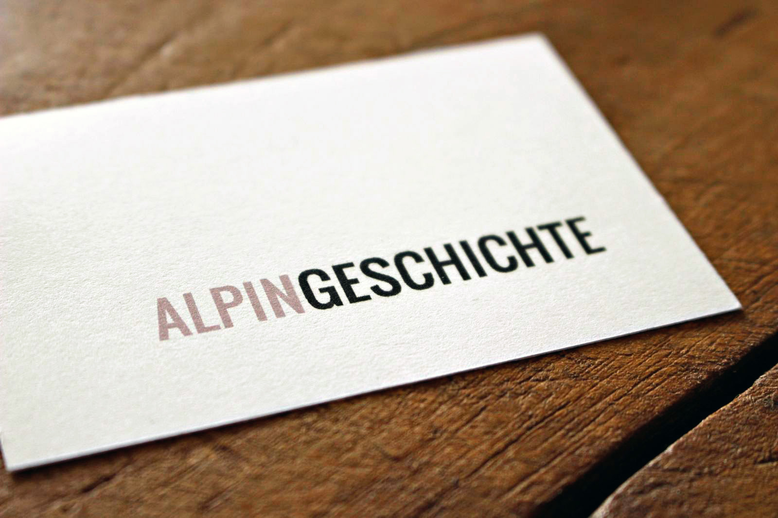 Visitenkarte für Alpingeschichte