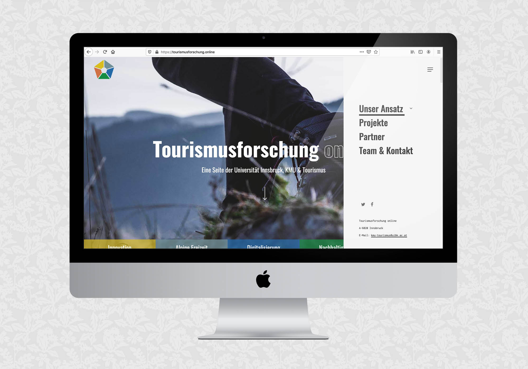 Website für Tourismusforschung online der Uni Innsbruck | © fein fein