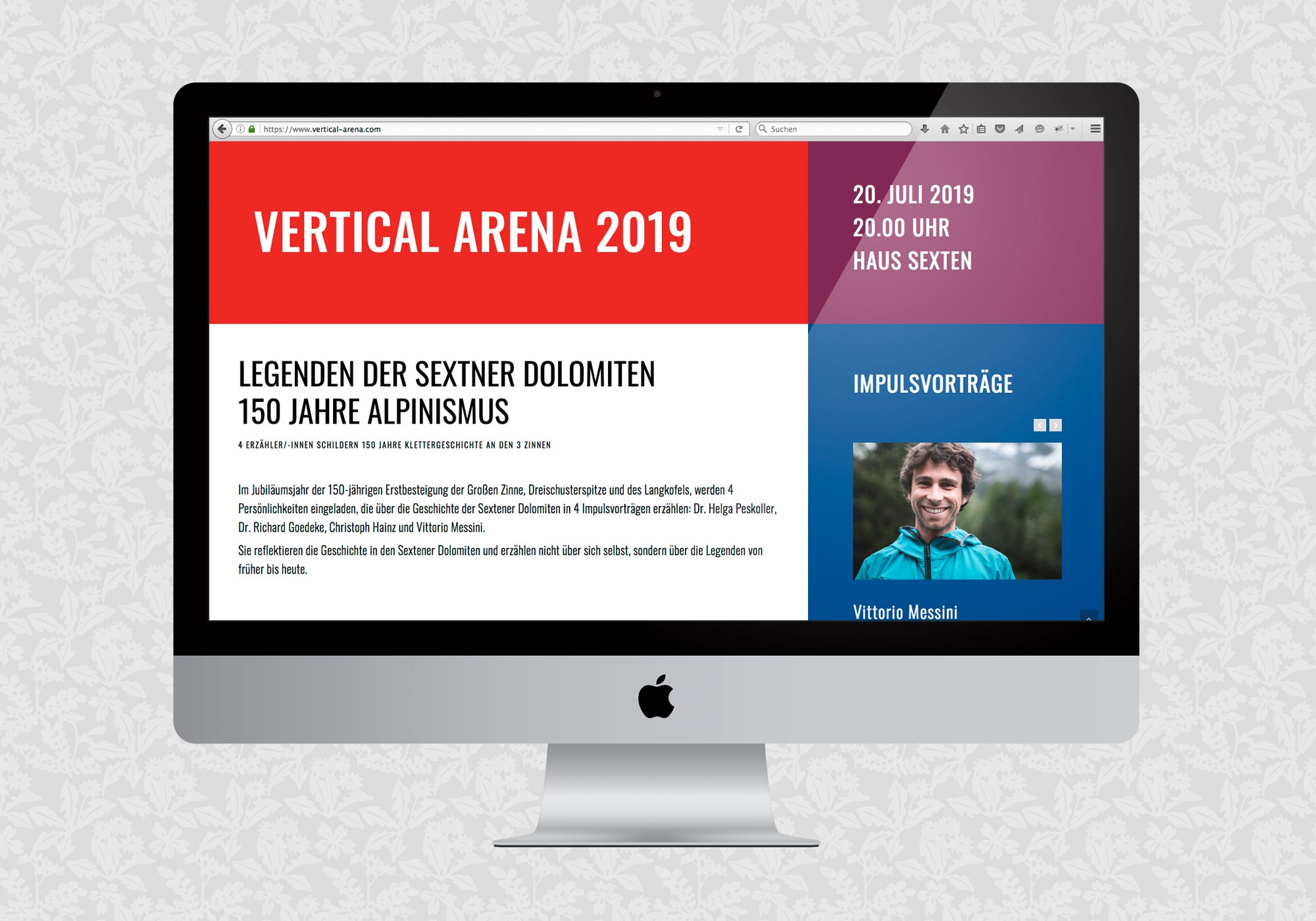 Website für die Vertical Arena | © fein fein