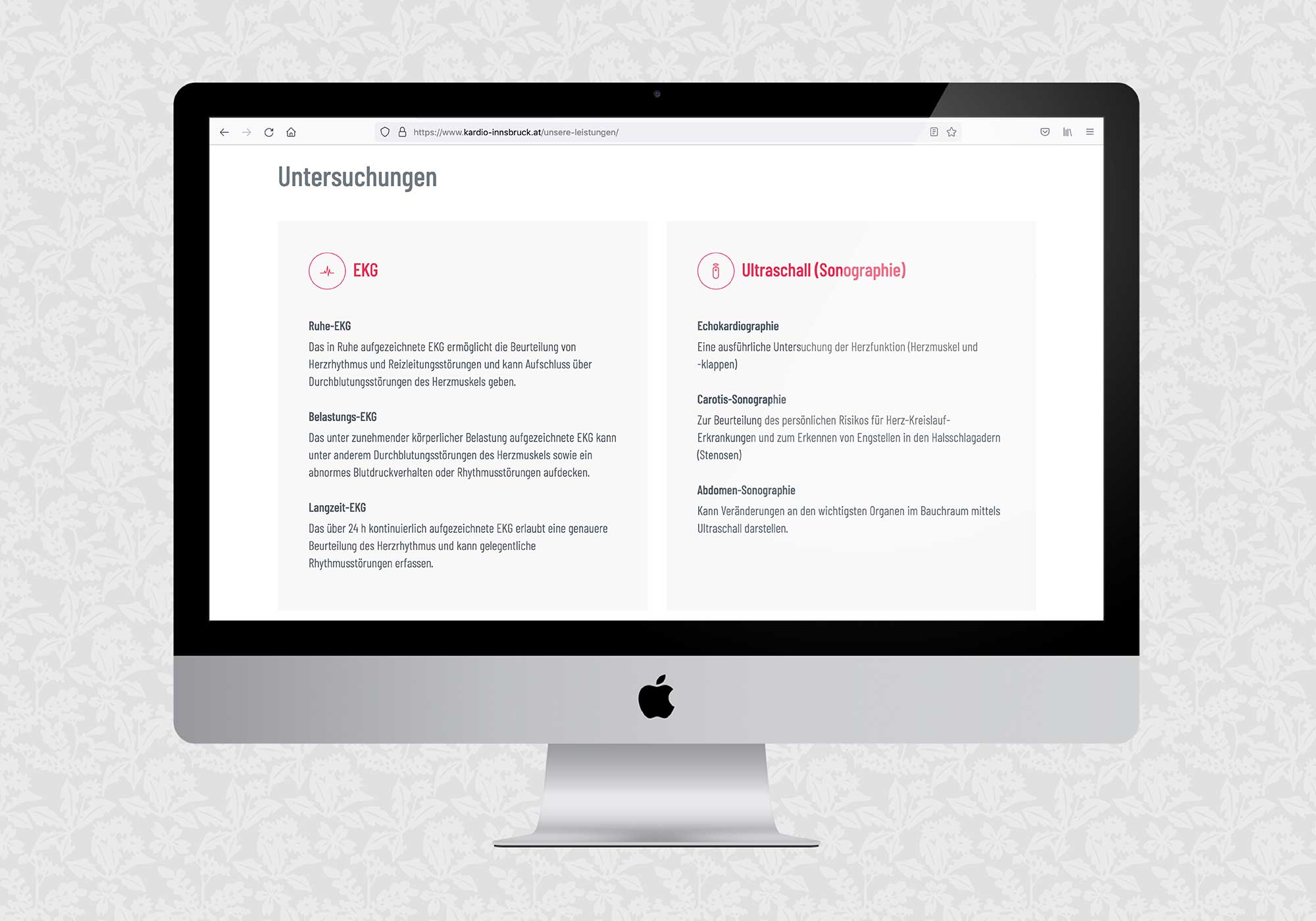 Website für die Kardiologische Praxis Innsbruck | © fein fein