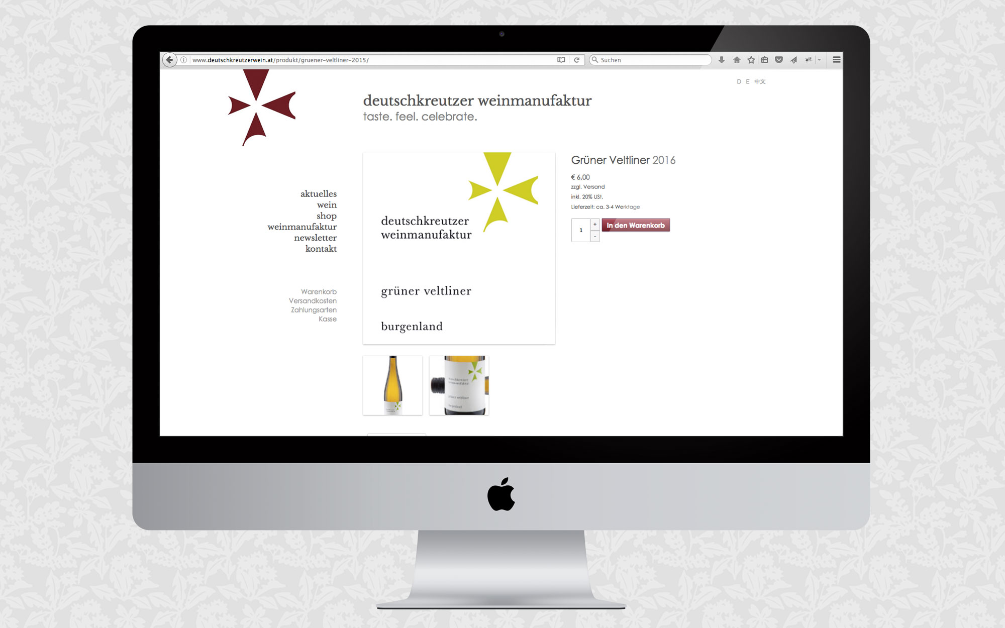 Website für die Deutschkreutzer Weinmanufaktur