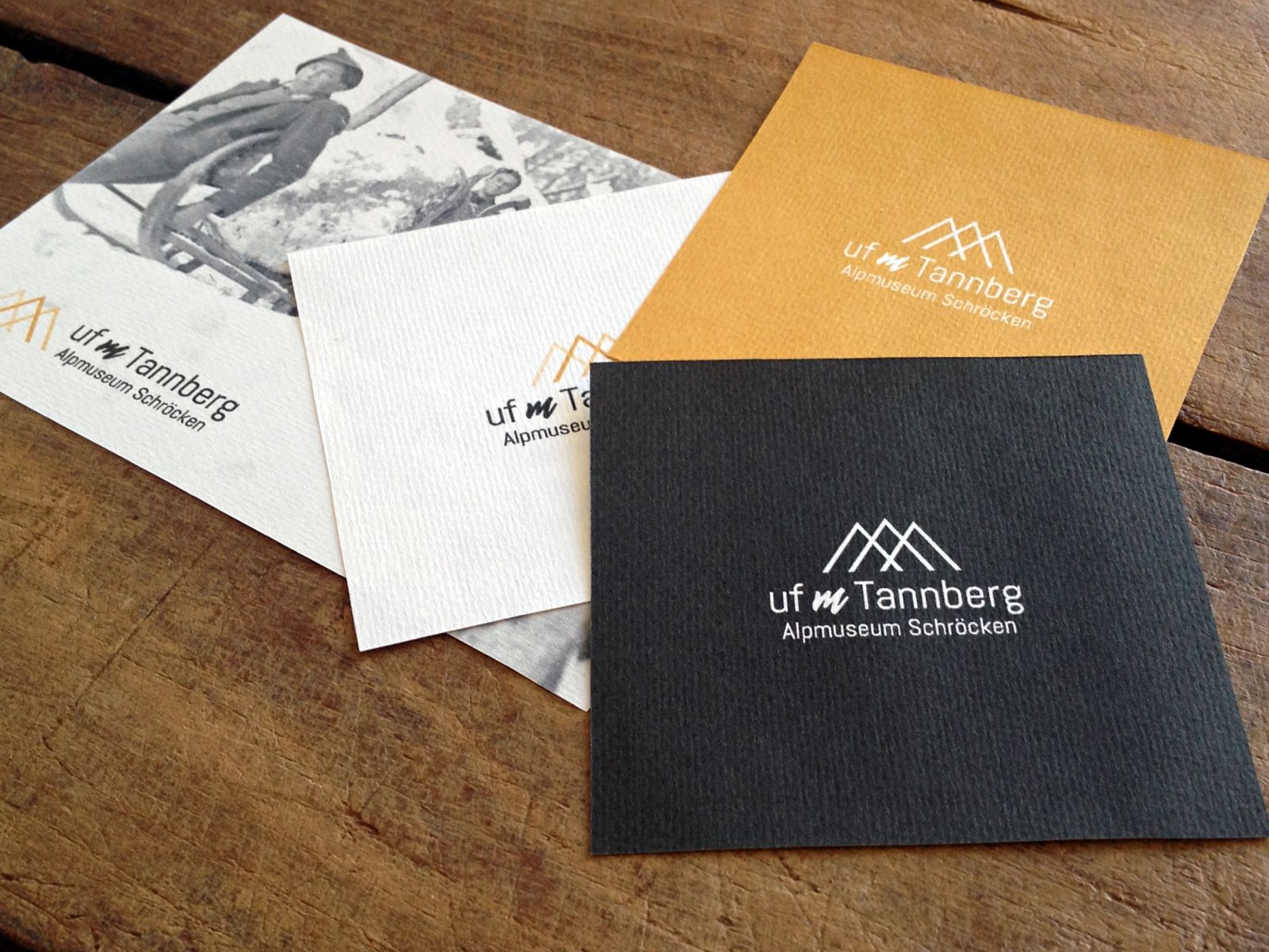 Logo und Flyer für das Alpmuseum Schröcken