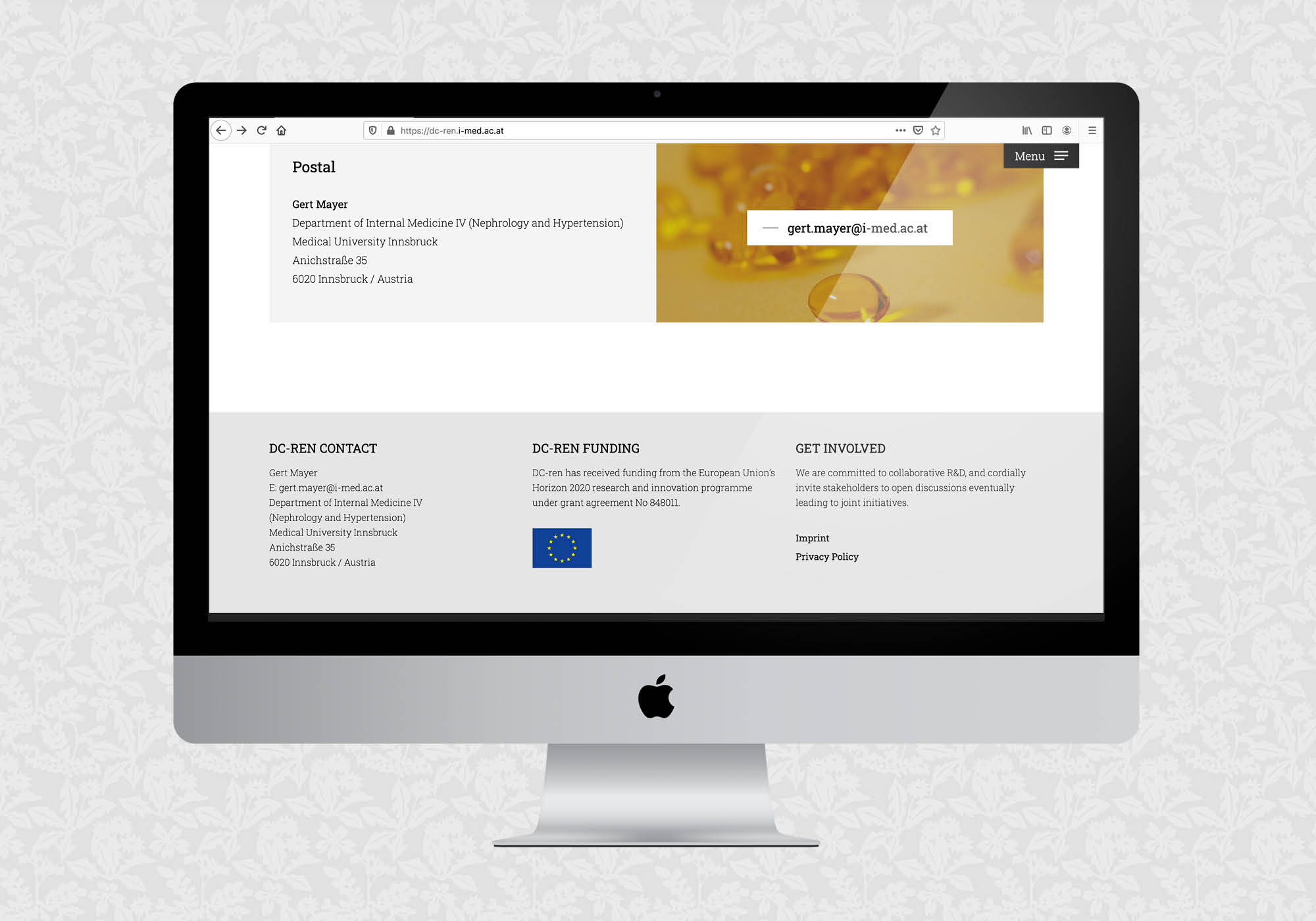 Website für das Projekt DC-ren der MedUni Innsbruck | © fein fein