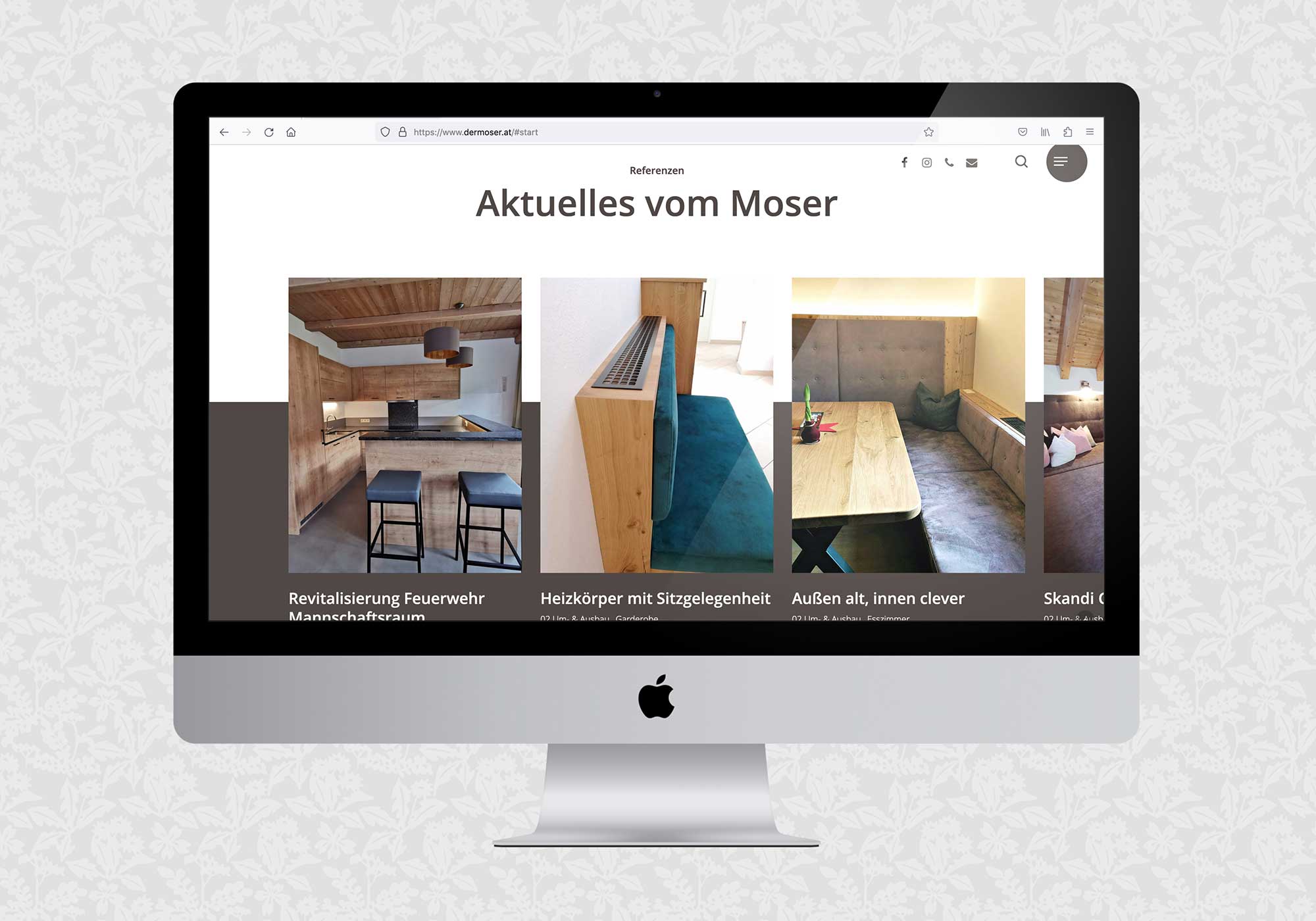 Website für Der Moser. Der Tischler. | © fein fein